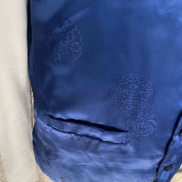 Vintage Black Rabbit Fur Reversible Vest w/ Blue Satin L (Fits M) - Picture 3 of 6